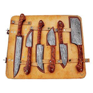 Damascus Chef Knives Set/Kitchen Knives 5 Pcs Set